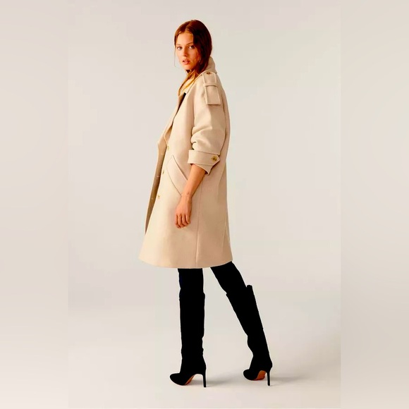 Ba&sh drop shoulder woollen trench coat